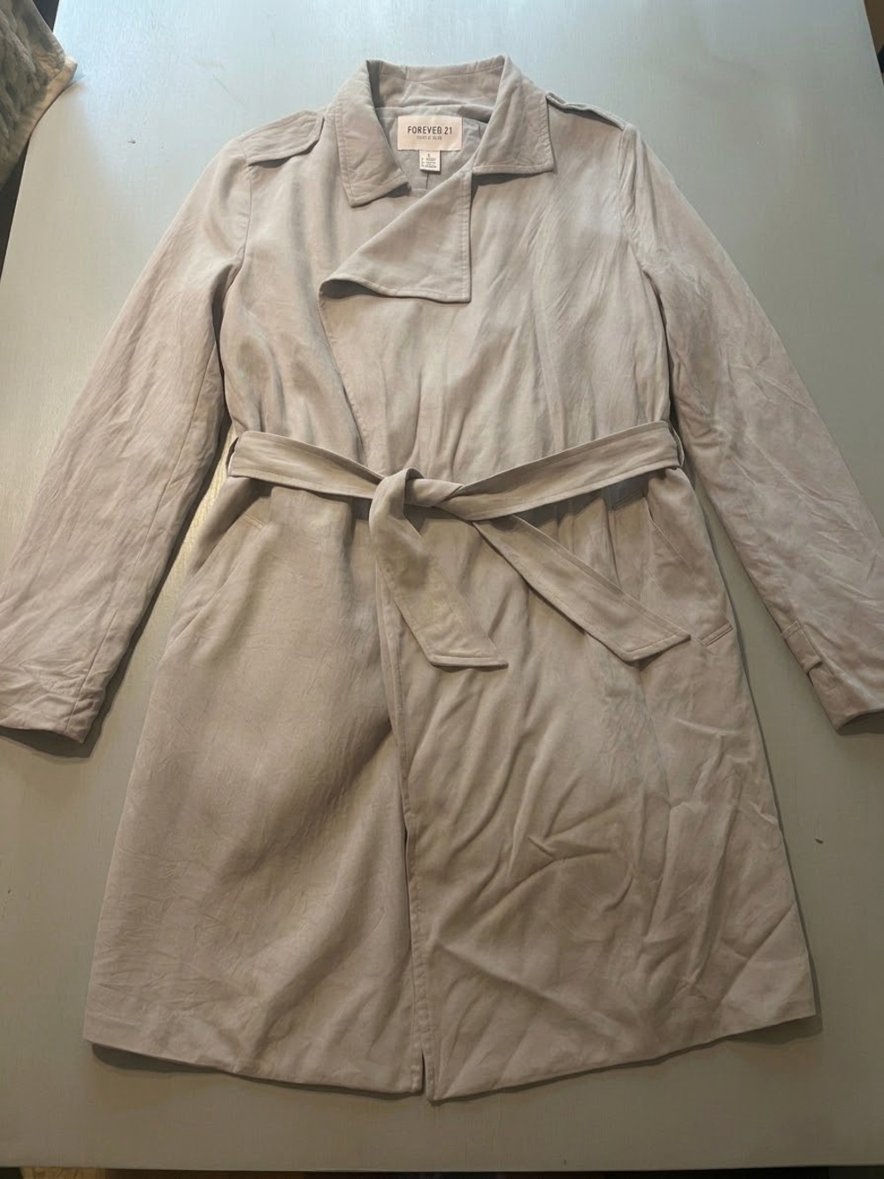 The North Face Women's Light Taupe Belted Trench Coat. Size small